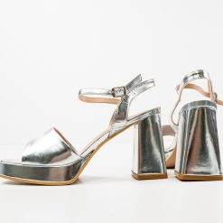 Sandale cu toc Lucineh Argintii 6