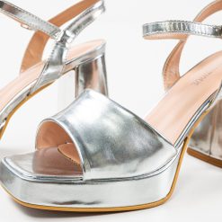 Sandale cu toc Lucineh Argintii 7