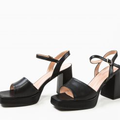 Sandale cu toc Lucineh Negre 5