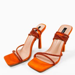 Sandale cu toc Luned Portocalii 4
