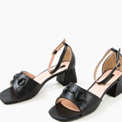 Sandale cu toc Lutgar Negre 5