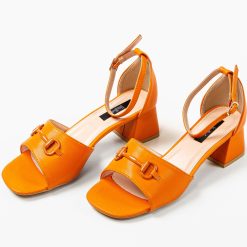 Sandale cu toc Lutgar Portocalii 6