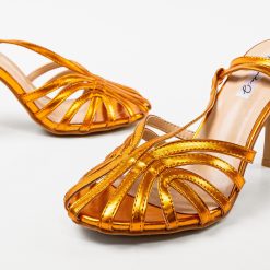 Sandale cu toc Macias Portocalii 6