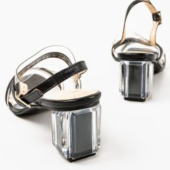 Sandale cu toc Martens Negre 5