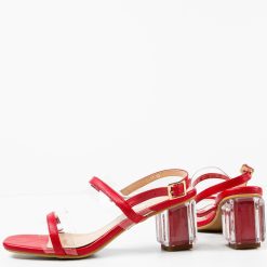 Sandale cu toc Martens Rosii 6
