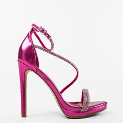 Sandale cu toc Melitta Fuchsia 3