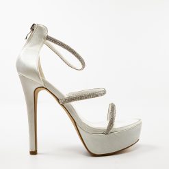 Sandale cu toc Miilla Albe 3