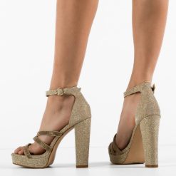 Sandale cu toc Mikol Aurii 2