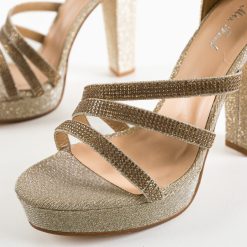 Sandale cu toc Mikol Aurii 7