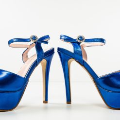 Sandale cu toc Moctez Albastre 5