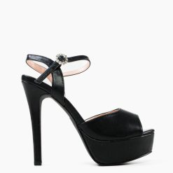 Sandale cu toc Moctez Negre 4
