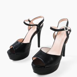 Sandale cu toc Moctez Negre 5