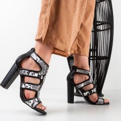 Sandale cu toc Mosley Negre 2