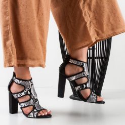 Sandale cu toc Mosley Negre 3
