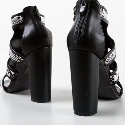 Sandale cu toc Mosley Negre 5