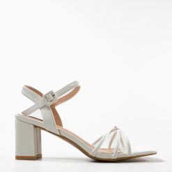 Sandale cu toc Mpho Albe 4