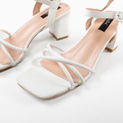 Sandale cu toc Mpho Albe 6