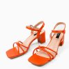 Sandale cu toc Mpho Portocalii-Sandale cu toc-Sandale cu toc