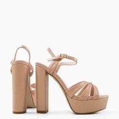 Sandale cu toc Mumbi Nude 6