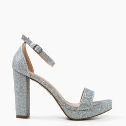 Sandale cu toc Narayan Argintii 2