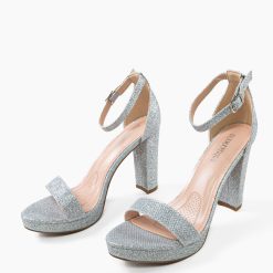 Sandale cu toc Narayan Argintii 4