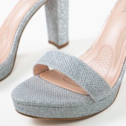 Sandale cu toc Narayan Argintii 5