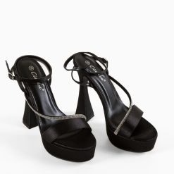 Sandale cu toc Nastia Negre 4
