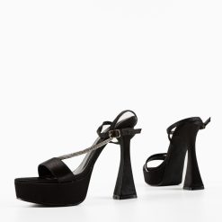 Sandale cu toc Nastia Negre 5