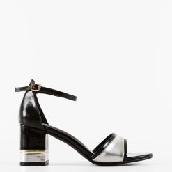 Sandale cu toc Navde Negre 4