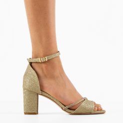 Sandale cu toc Neelam Aurii 4