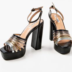 Sandale cu toc Neophy Negre 6
