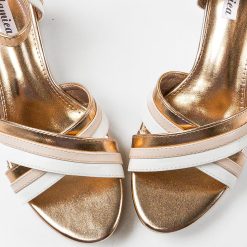 Sandale cu toc Noor Aurii 5