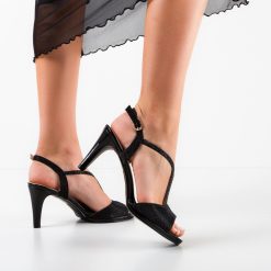 Sandale cu toc Nuha Negre 2