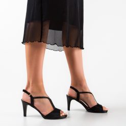 Sandale cu toc Nuha Negre 3