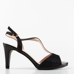 Sandale cu toc Nuha Negre 4