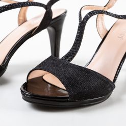 Sandale cu toc Nuha Negre 6