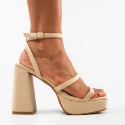 Sandale cu toc Oihana Bej 3
