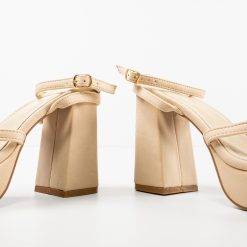 Sandale cu toc Oihana Bej 6