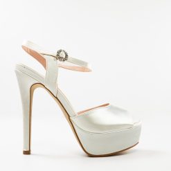 Sandale cu toc Oyibo Albe 3