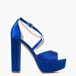 Sandale cu toc Parthen Albastre 4