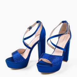 Sandale cu toc Parthen Albastre 5