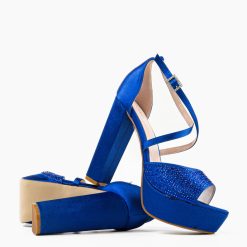 Sandale cu toc Parthen Albastre 7