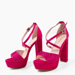 Sandale cu toc Parthen Fuchsia 5