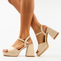 Sandale cu toc Plamen Bej 1