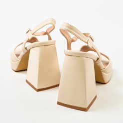 Sandale cu toc Plamen Bej 6