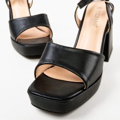 Sandale cu toc Plamen Negre 4