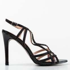 Sandale cu toc Quinn Negre 3
