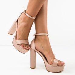 Sandale cu toc Rajesh Nude 2