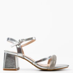 Sandale cu toc Rhoxane Argintii 4