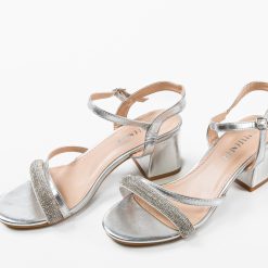 Sandale cu toc Rhoxane Argintii 5